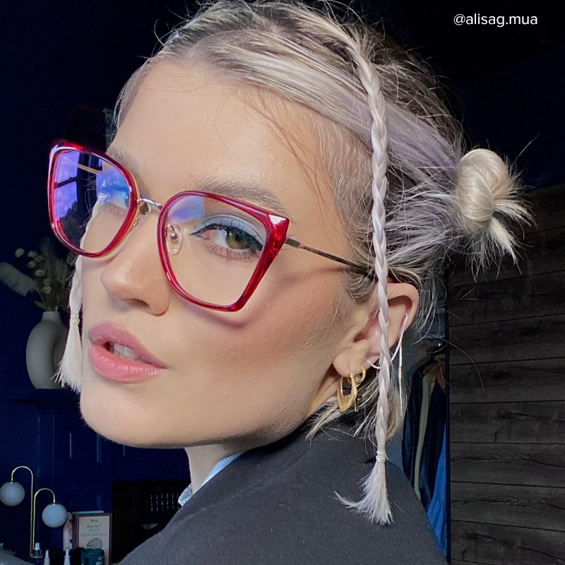 Martine Square Red Glasses | ZEELOOL Canada5