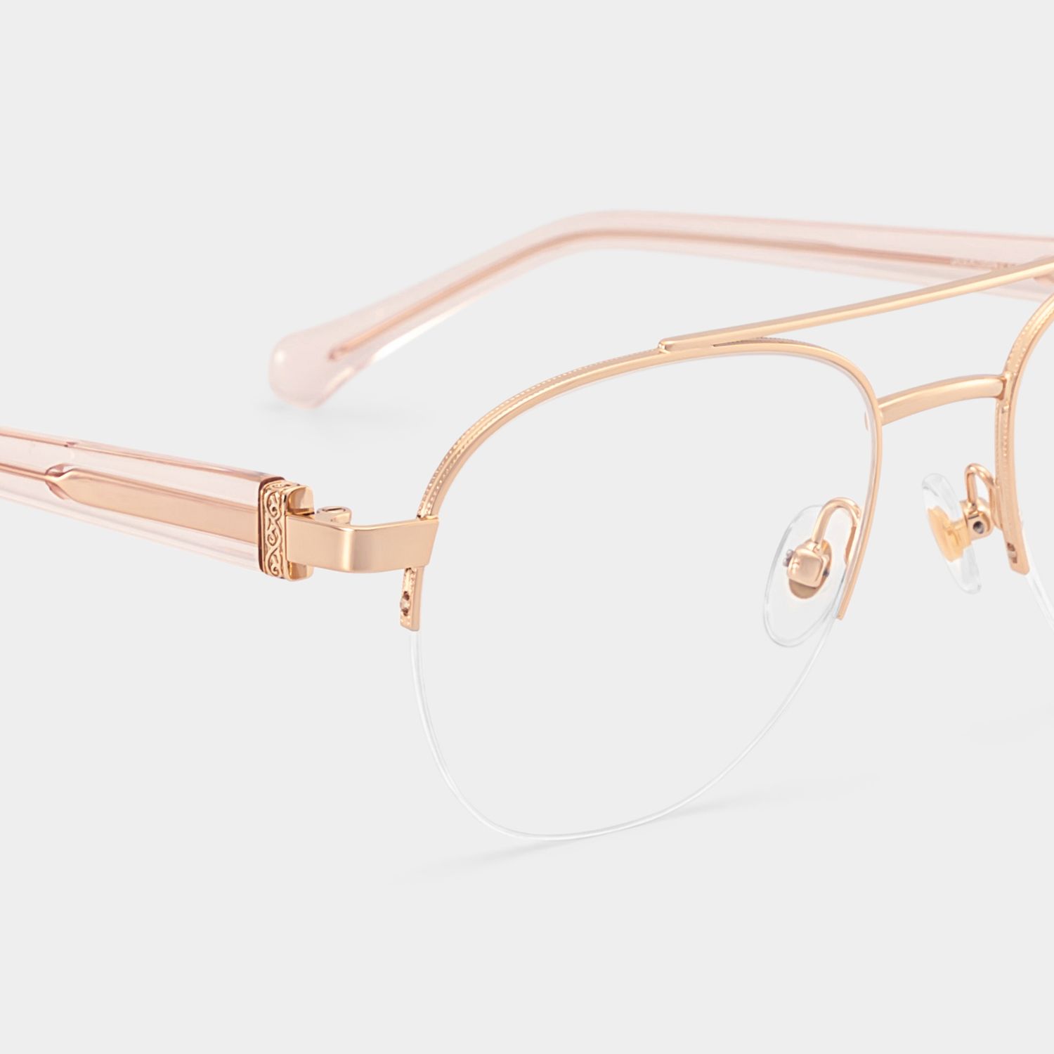 Emily Rose Gold Frame Glasses with Aviator Frame Online | ZEELOOL4