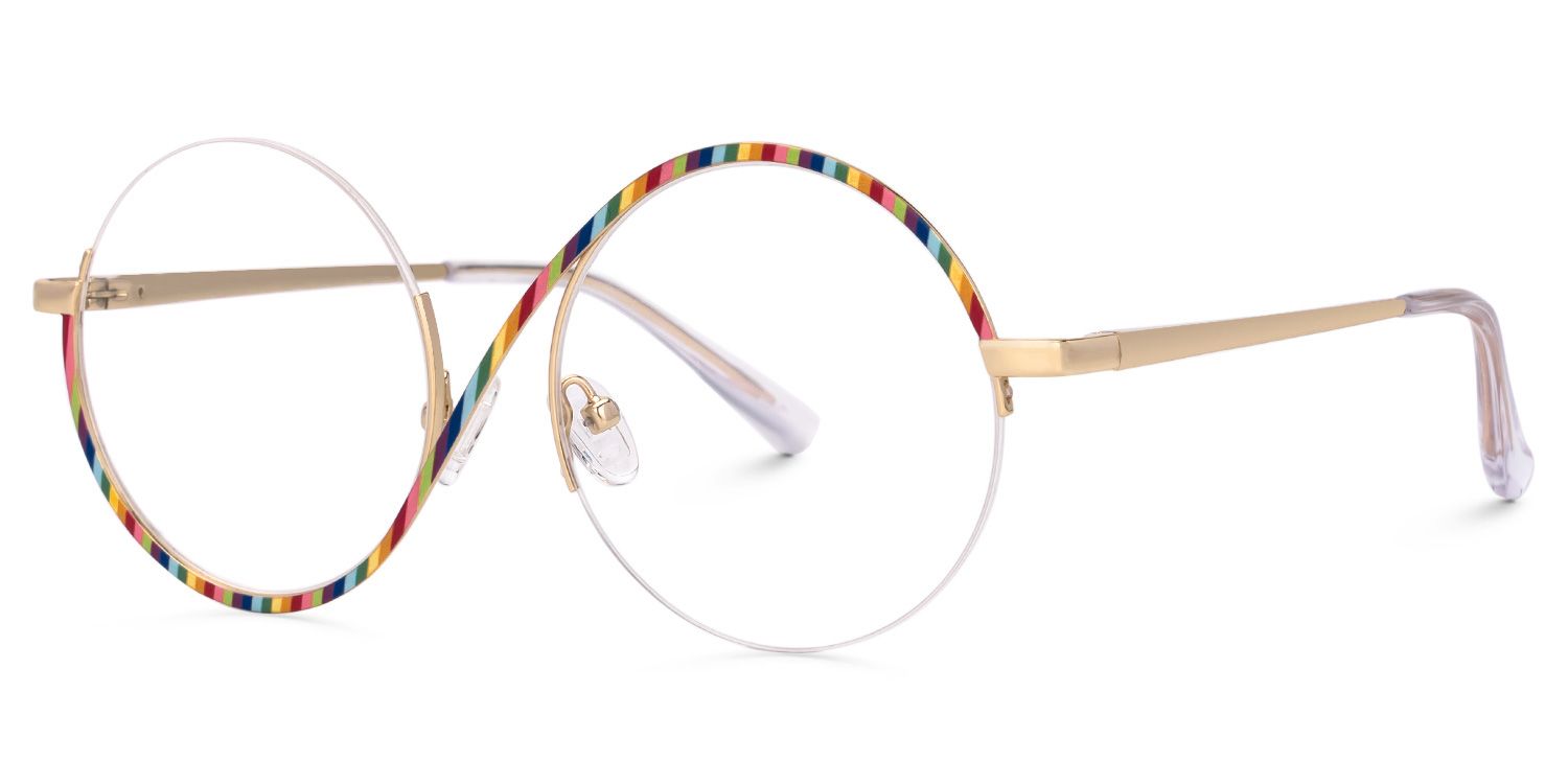 Flozif Round Rainbow Glasses in Semi-Rim  | ZEELOOL Canada1