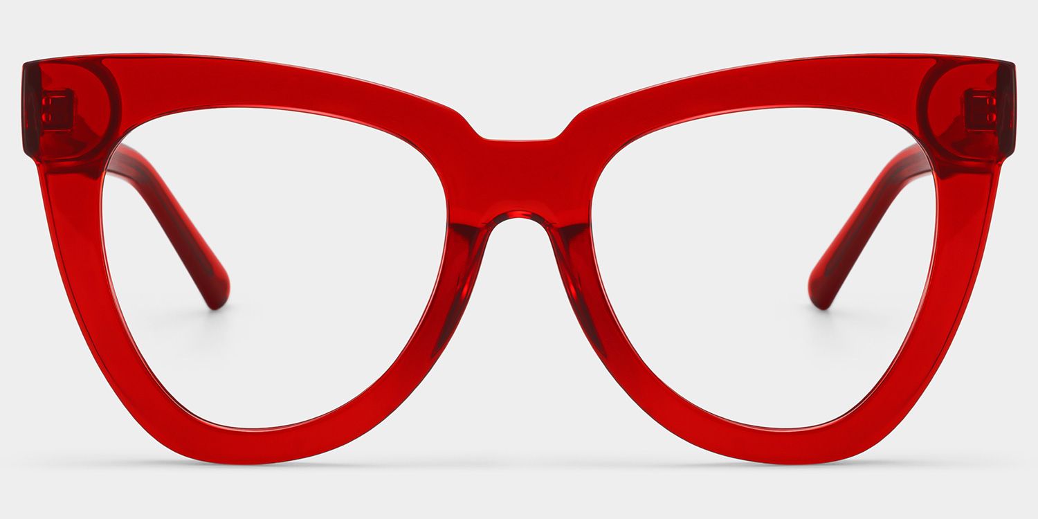 Yaser Cat-eye Red Eyeglasses and Acetate Frames0