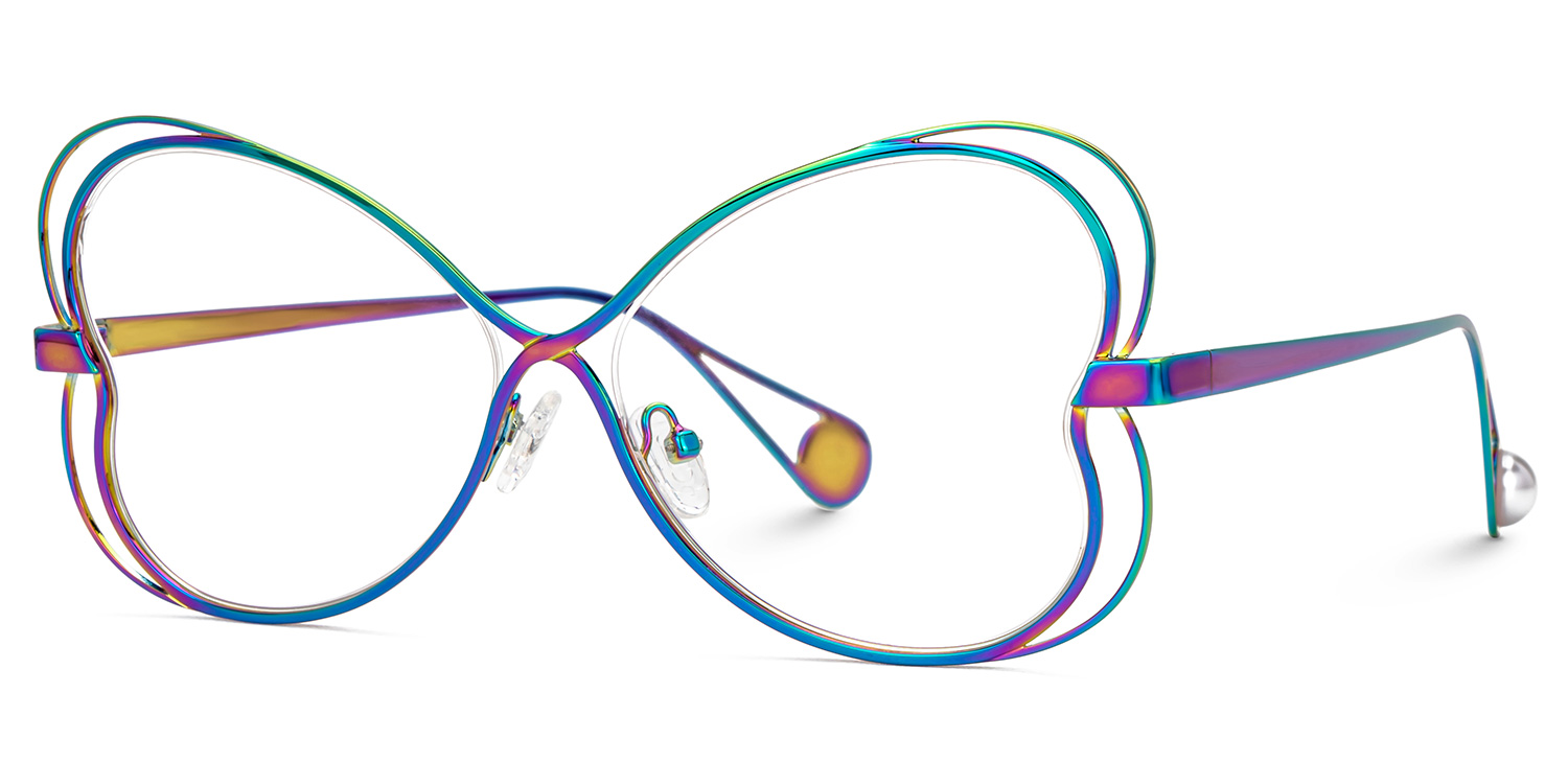 Aretha Geometric Iridescent Glasses1