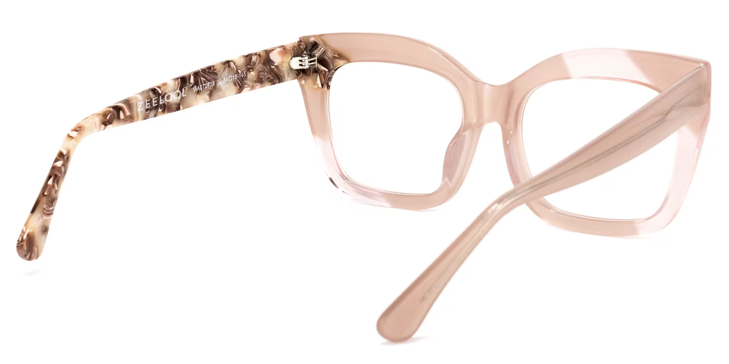 Ximena Square Dusty Pink Frame Glasses | Zeelool4