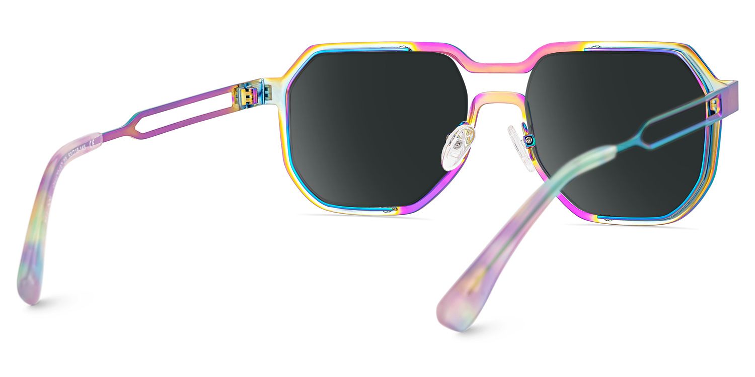 Hype Metal Iridescent Frame Sunglasses | ZEELOOL CA5