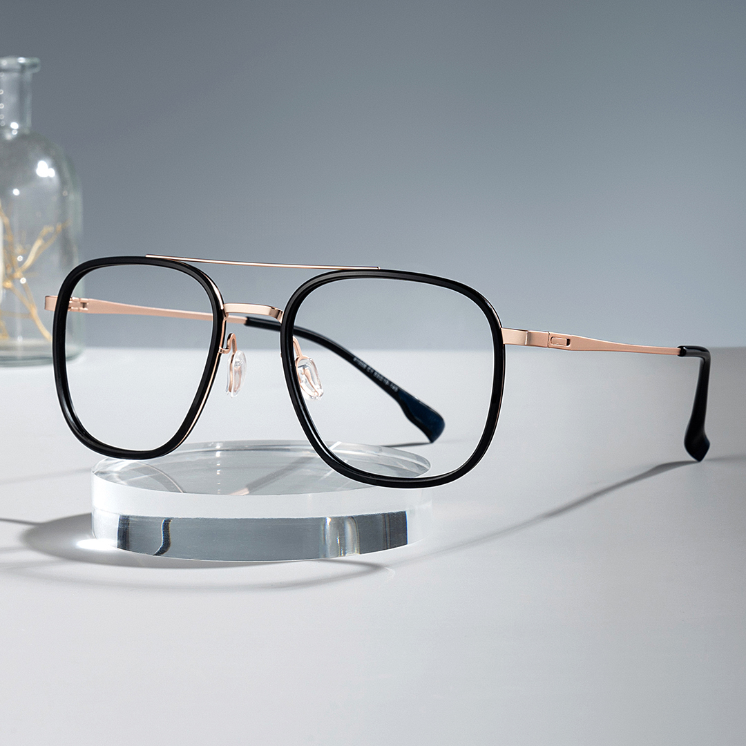 Black Designer Eyeglasses Frames In Aviator0