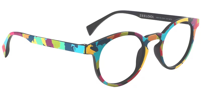 Street-Artist Round Colorful Funky Frame Glasses | ZEELOOL Canada2