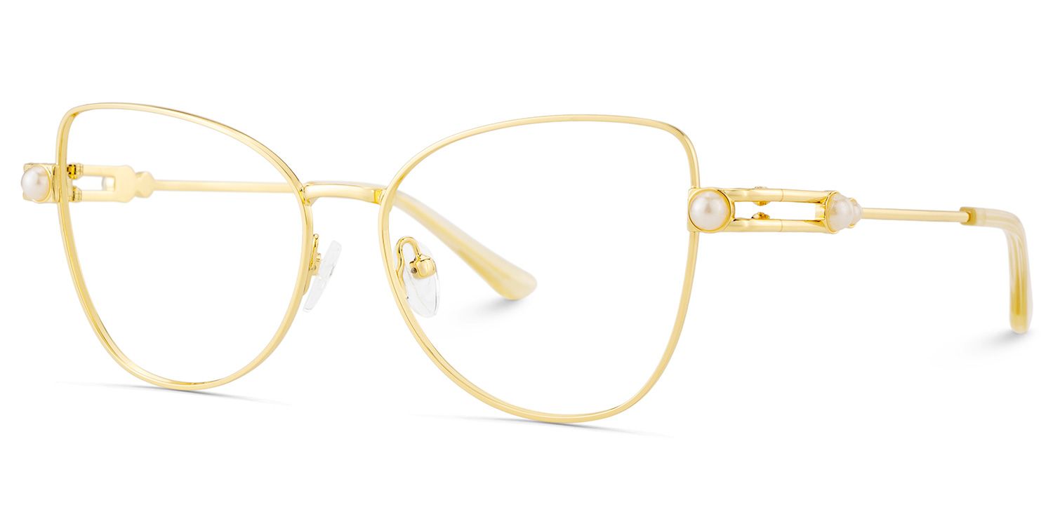 Gaga Eyeglasses in Cat Eye Gold Frame | ZEELOOL Canada4