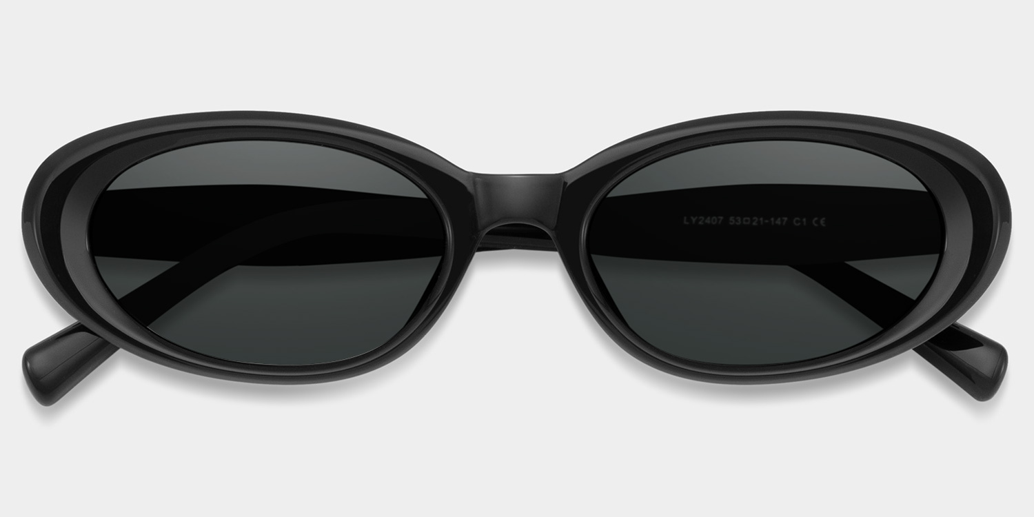 Zion black Frame Polarized Sunglasses with oval Style Online | ZEELOOL Canada2