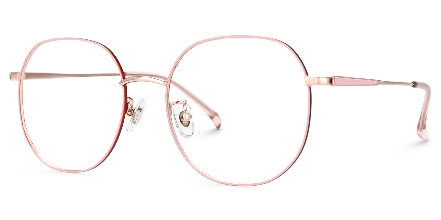 Qusay Round Pink Glasses | ZEELOOL Canada1