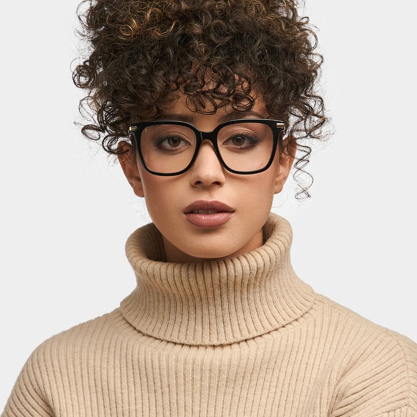 Jacqui Square Black Glasses