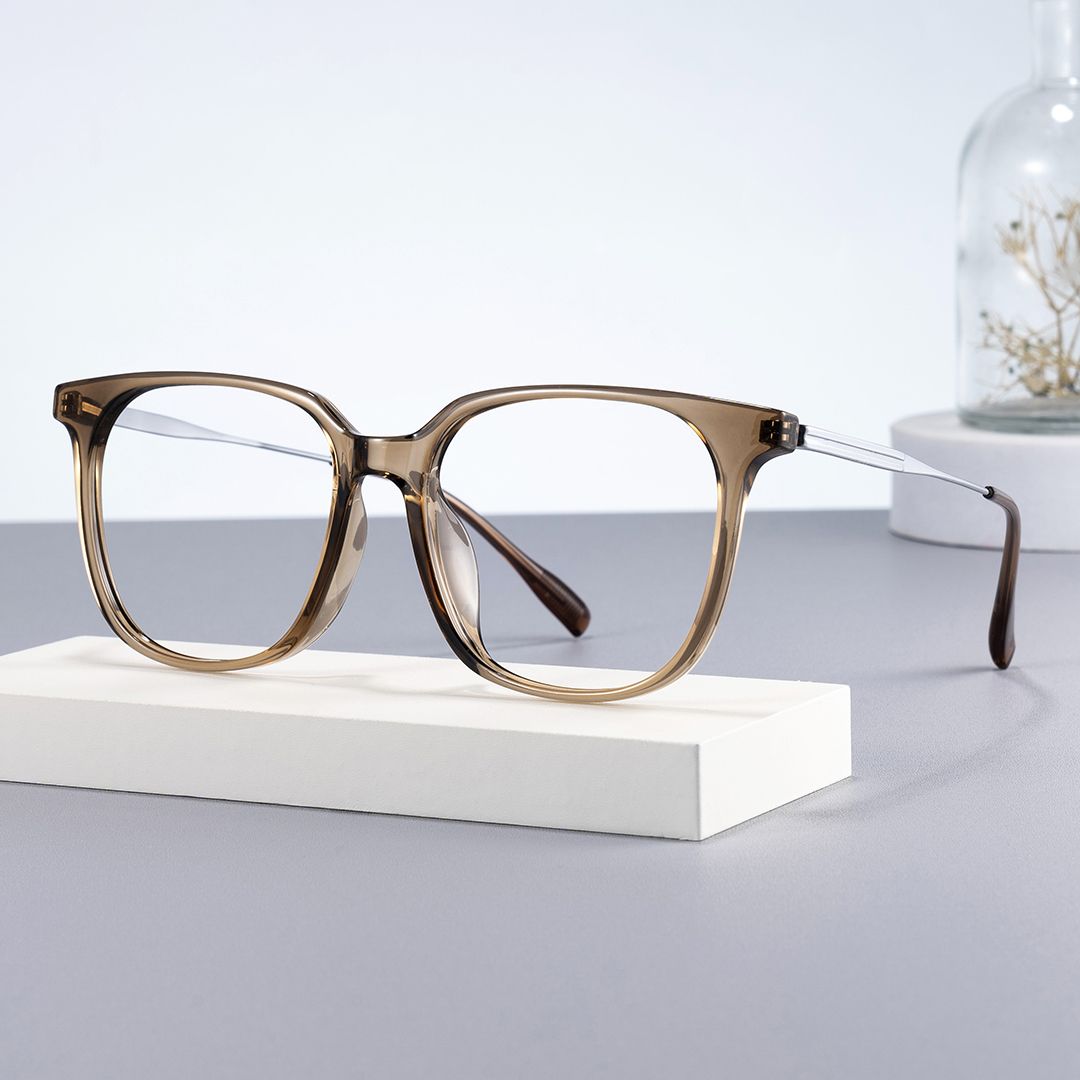Ameedah Brown Square Thin Glasses | ZEELOOL Canada0