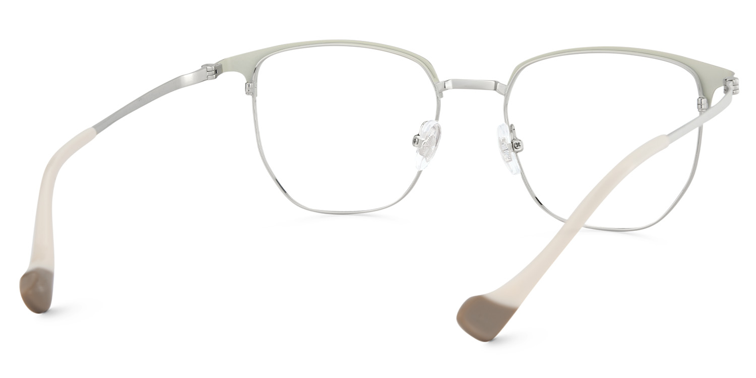 White Browline Glasses With High-quality Material5