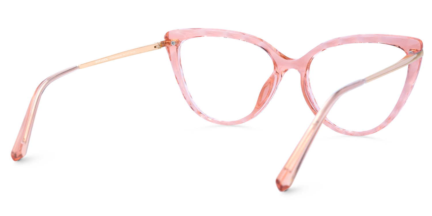Lucas Cateye Pink Glasses and Crystal Frame3