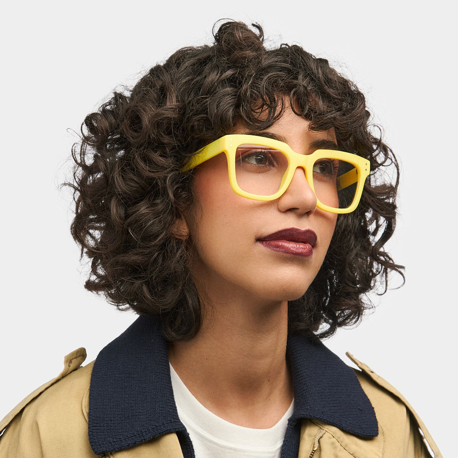 Liizbeett Square Yellow Frame Glasses | Zeelool Optical1