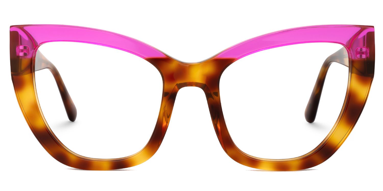 Shahdia Geometric Brown-Rose Red Frame Glasses | ZEELOOL Canada0