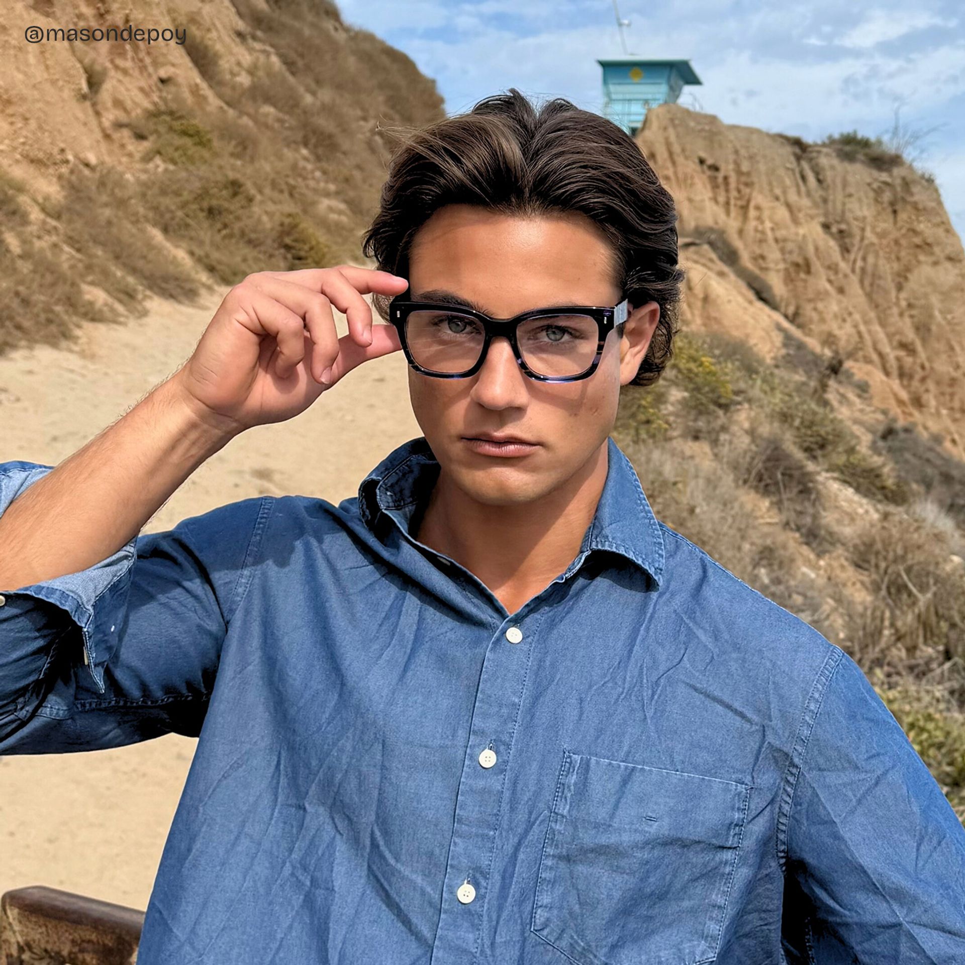 Pride blue square frame glasses Online | ZEELOOL6