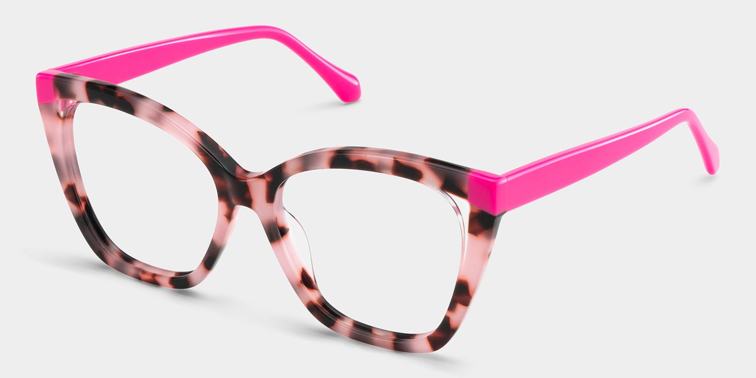 Kira Pink Tortoise Frame Glasses with Butterfly Frame Online | ZEELOOL Canada4
