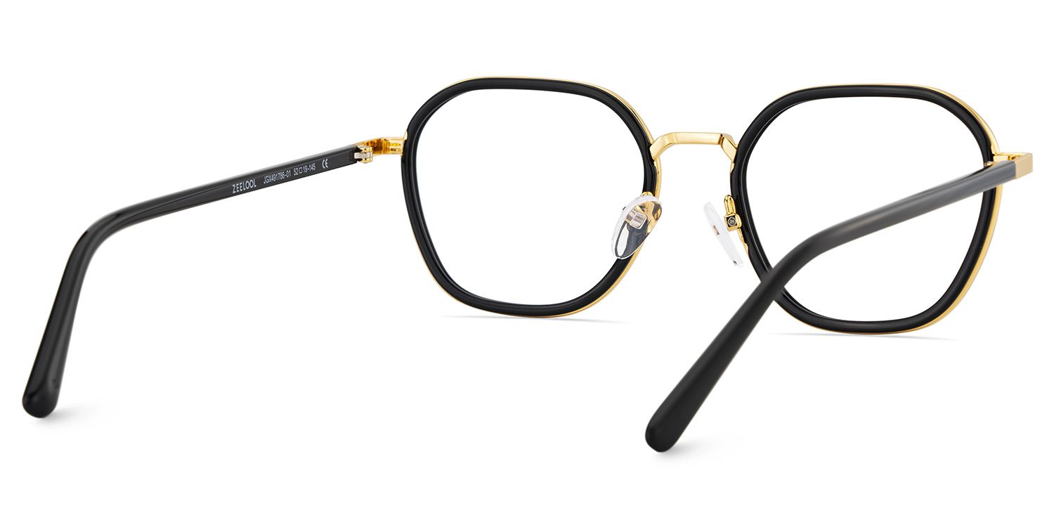 Mitchell Mixed Black Frame Glasses with Geometric Shape | ZEELOOL Canada5