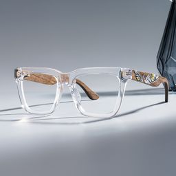 Nickacey Rectangle Clear Glasses0