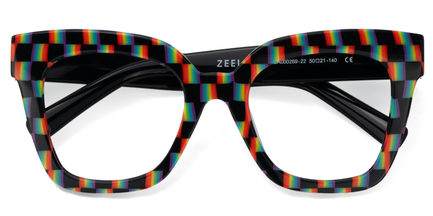 Malcolm Large Square Nerdy Glasses with Pure Black Arms2