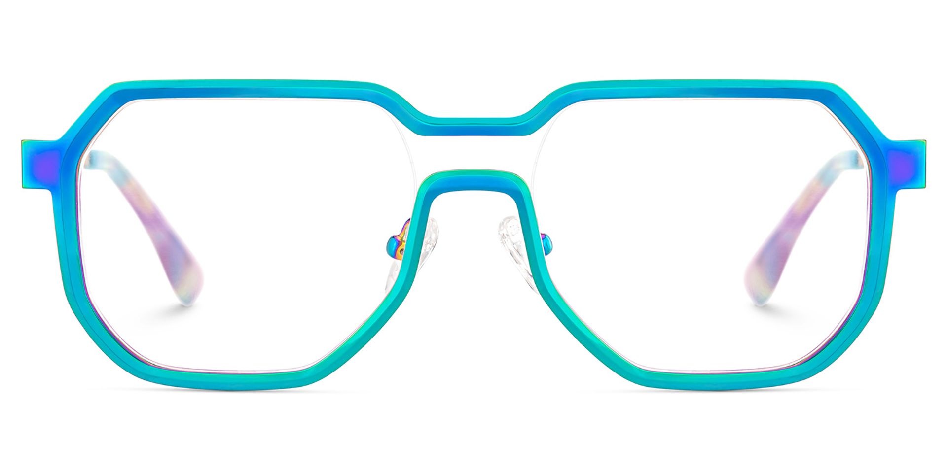 Men's Geometric Glasses in an Iridescent Color2