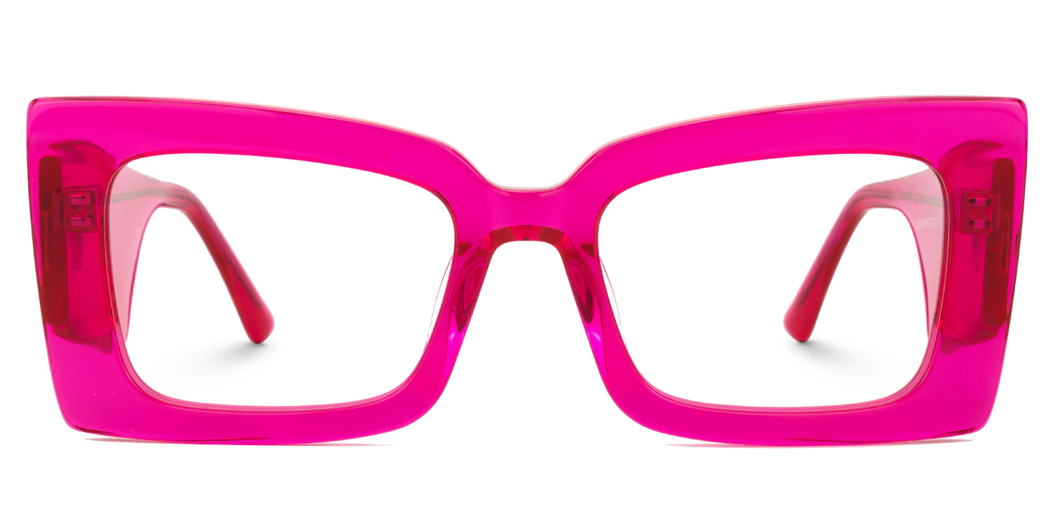 Mitia Rectangle Neon-Pink Glasses0