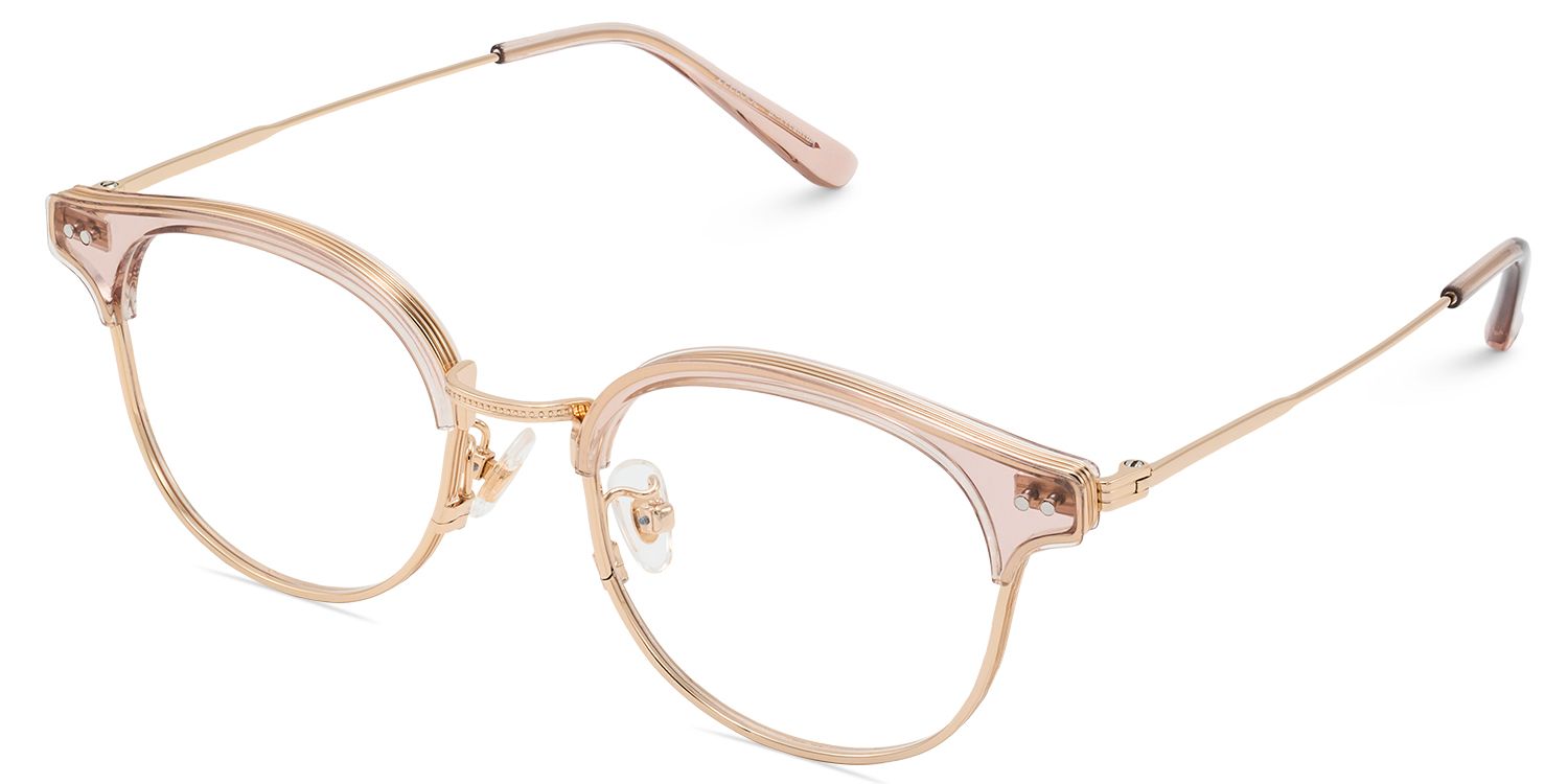 Vintage Oval Eyeglasses With Pink Color2