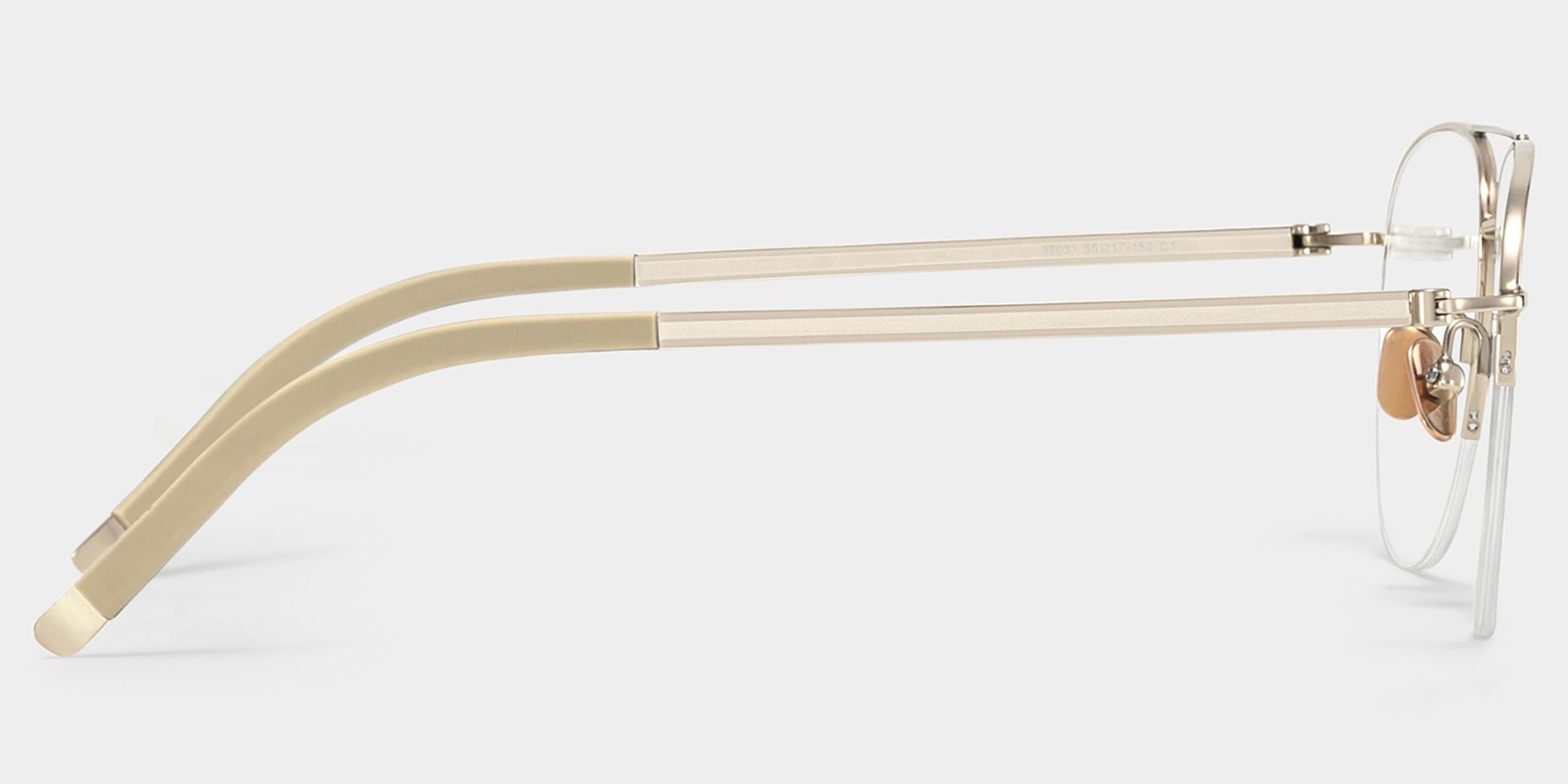 Grayson Semi Rimless Aviator Glasses in Light Gold Frames | ZEELOOL3