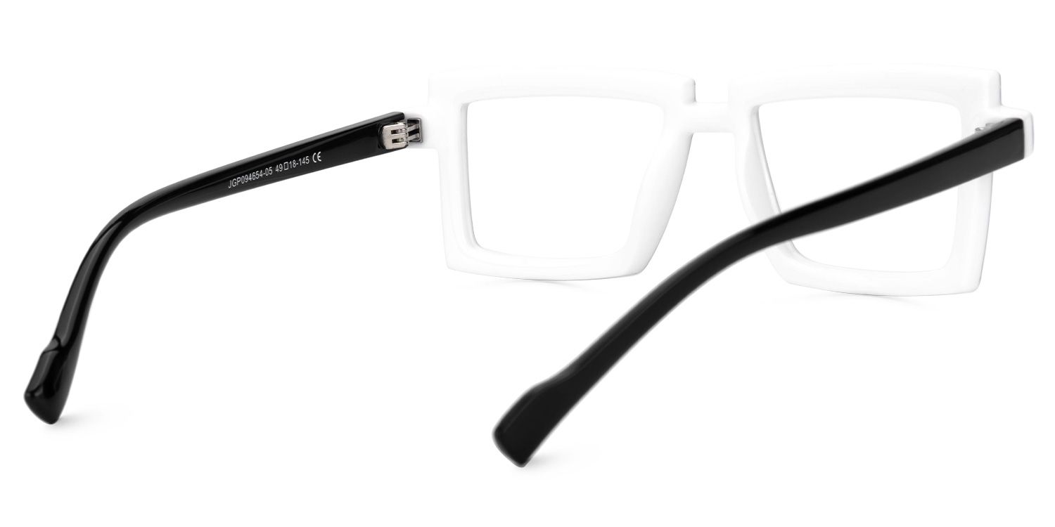 Zephyr White Cyberpunk Rectangle Frame Glasses | ZEELOOL Canada5