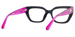 Flare Rectangle Black Pink Glasses5