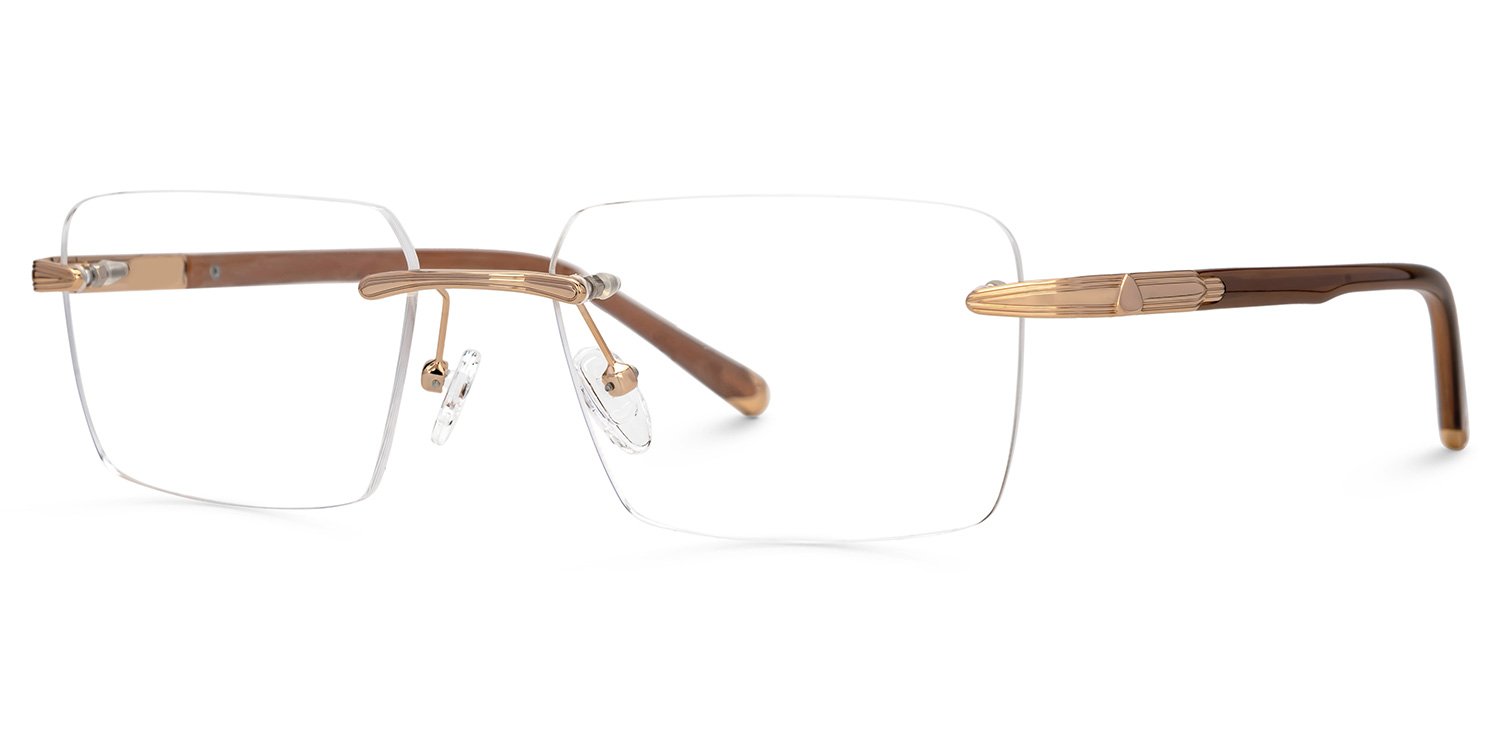 Savitrie Rectangle Brown Glasses