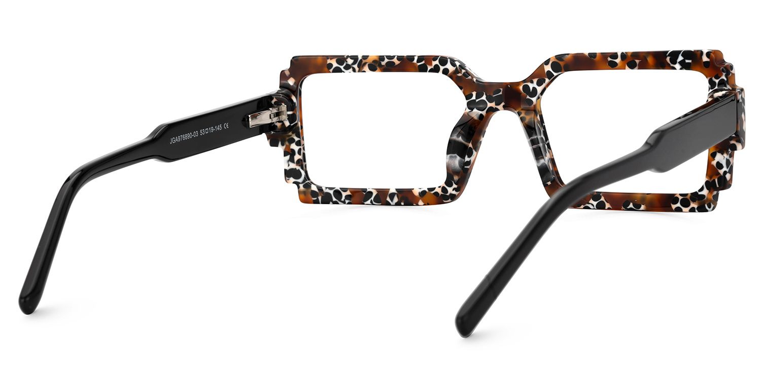 Rectangle Frederick Brown Leopard Print Eye Glasses3
