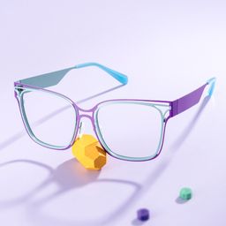 Dacarine Square Purple Blue Glasses0