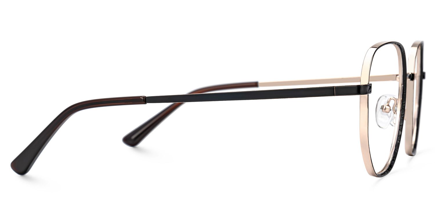 Steeve Metal Square Black Frame Glasses | ZEELOOL Canada2