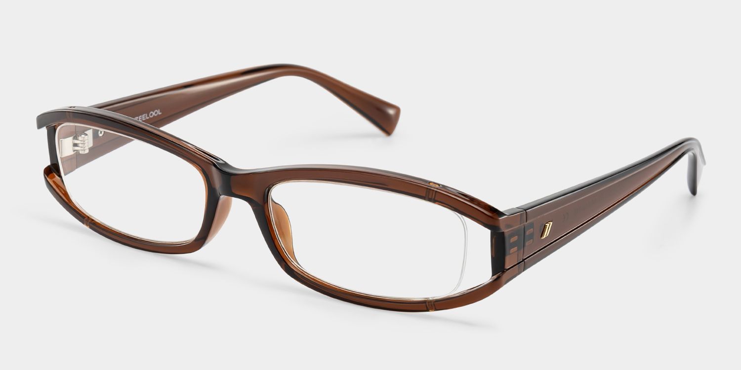 Willow Y2K Brown Rectangle Glasses for Ladies | ZEELOOL2