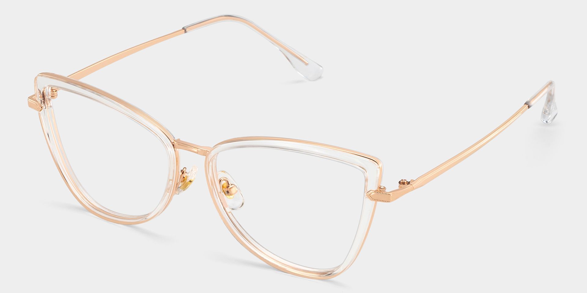 Cat eye Clear Eyeglasses- Sloane Mixed Frame Glasses2