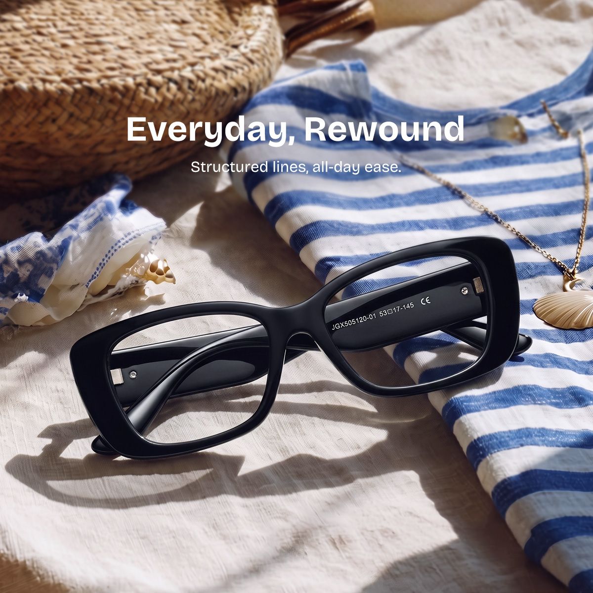 Hannah Black Rectangle Frame Eyeglasses | ZEELOOL0