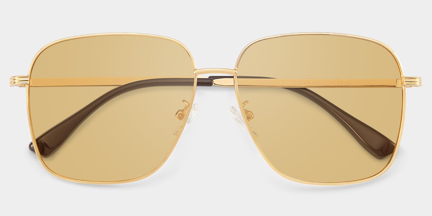 Valentina gold Frame Polarized Sunglasses with square Style Online | ZEELOOL Canada2