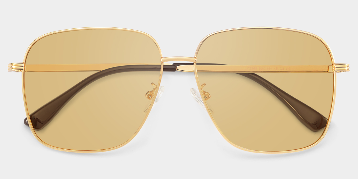 Valentina gold Frame Polarized Sunglasses with square Style Online | ZEELOOL Canada2