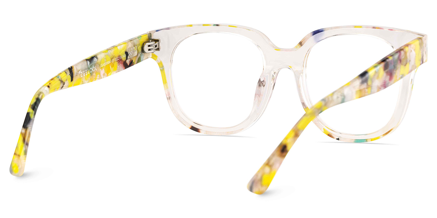 Jett Square Yellow Crystal Glasses5