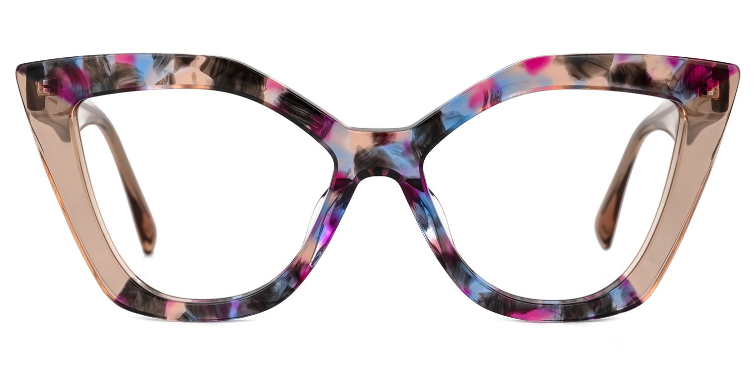 Nolia Cat-eye Floral Eyeglasses and Frames Glasses0