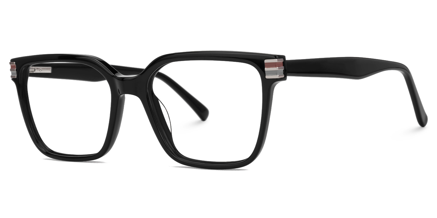 Rectangle Rucke Black Color Frame Glasses | Zeelool1
