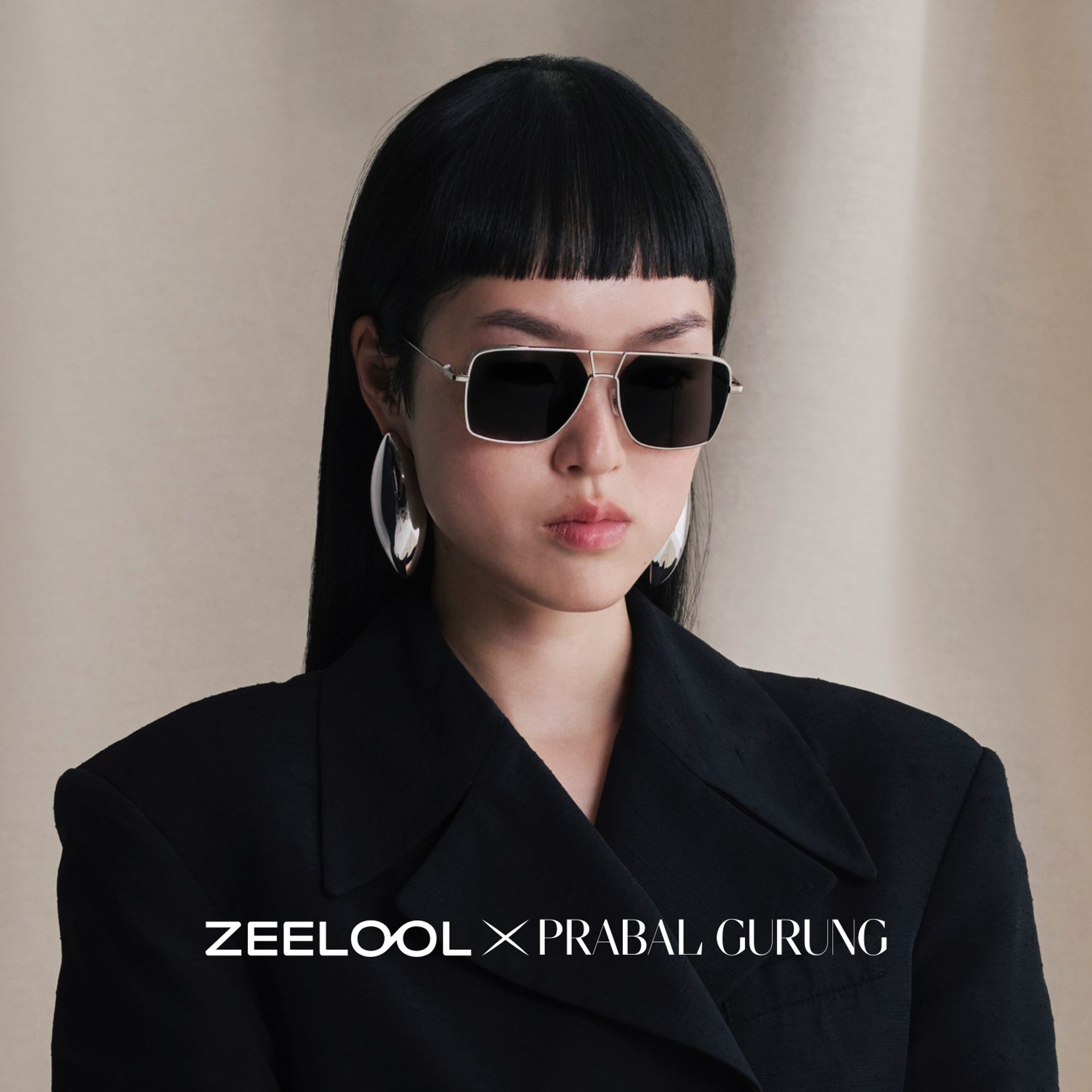 Debbie Silver Metal Aviator Sunglasses | ZEELOOL x Prabal Gurung0