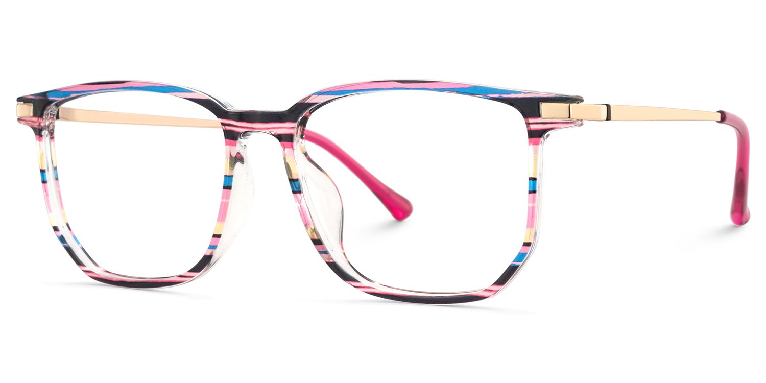 Fezell Black Pink Thin Frame Eyeglasses | ZEELOOL Canada3