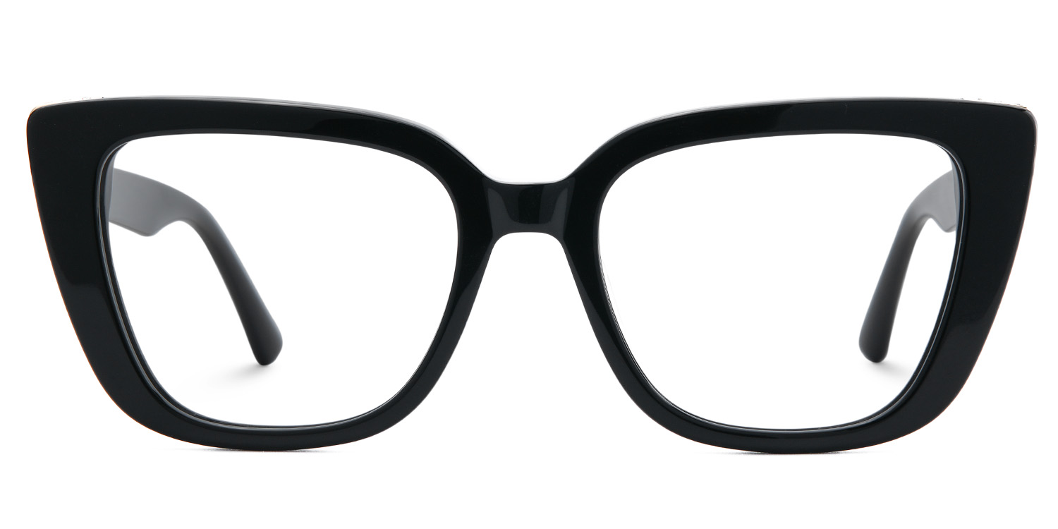Lannez Rectangle Black Glasses1