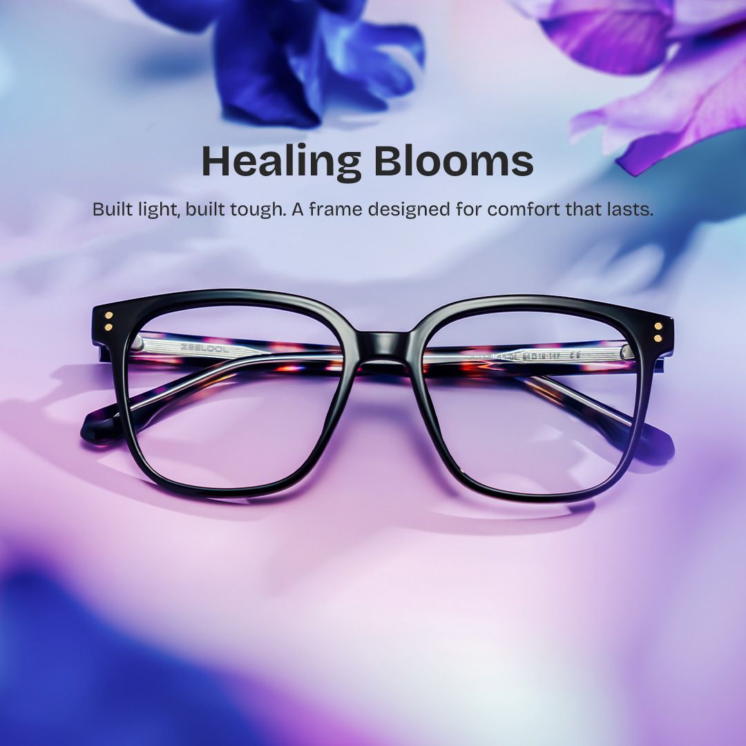 Donnalyn Purple Square Floral Eye Glasses | ZEELOOL0