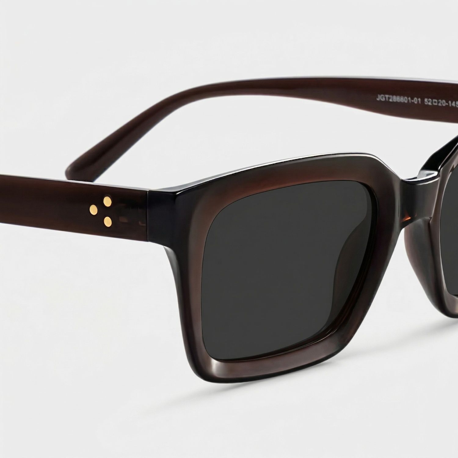 Marley Dark Brown Rectangle Polarized Sunglasses for Driving | ZEELOOL CA4