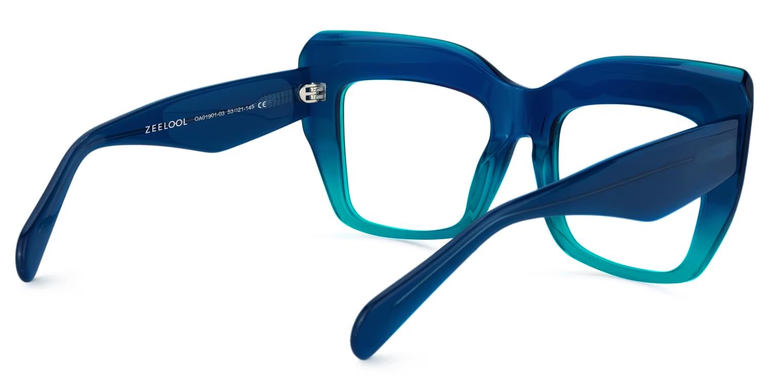 Charmaine Blue-Green Frame Glasses | Zeelool Optical4