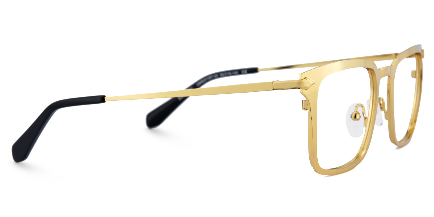 Chaney Rectangle Gold Glasses4
