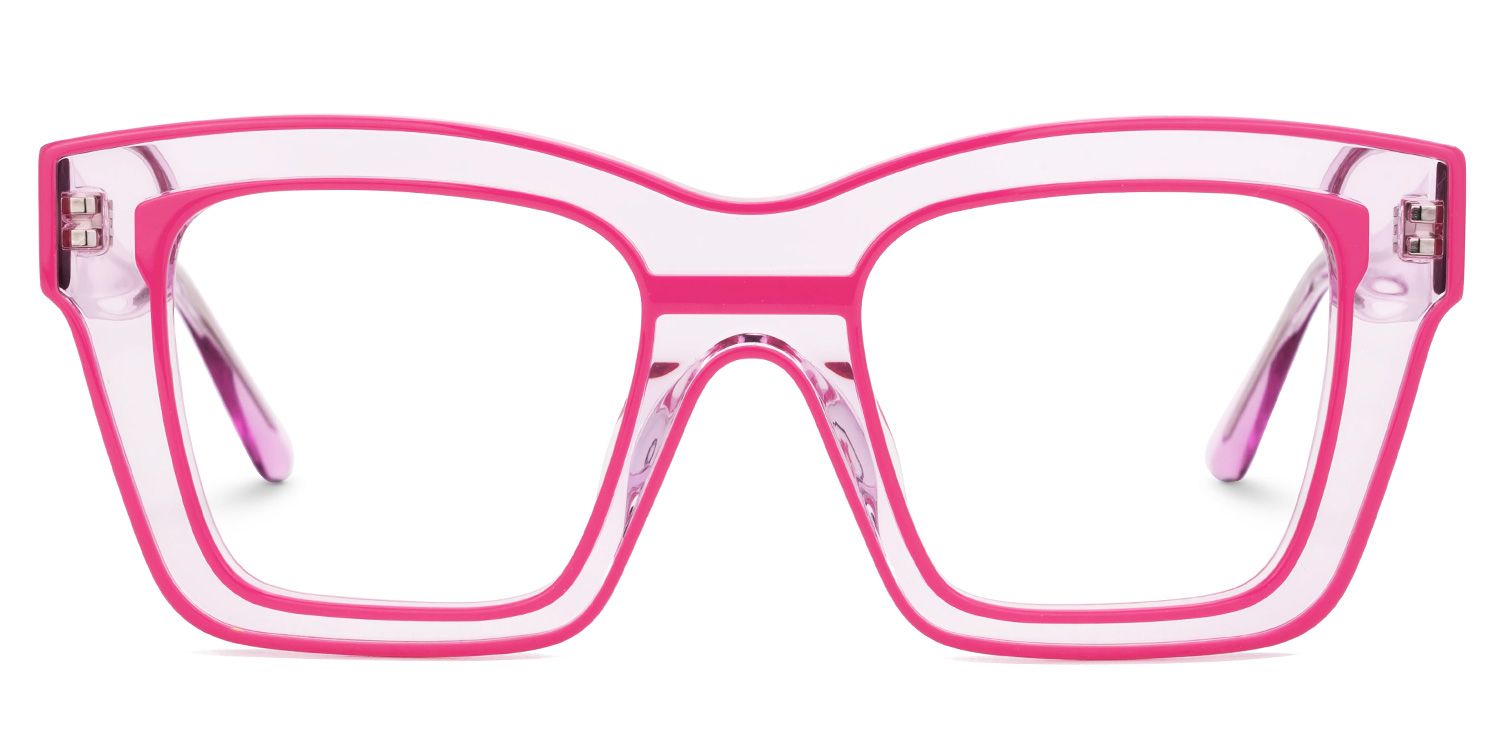 Legette Designer Eyeglasses in Square Pink Frame0