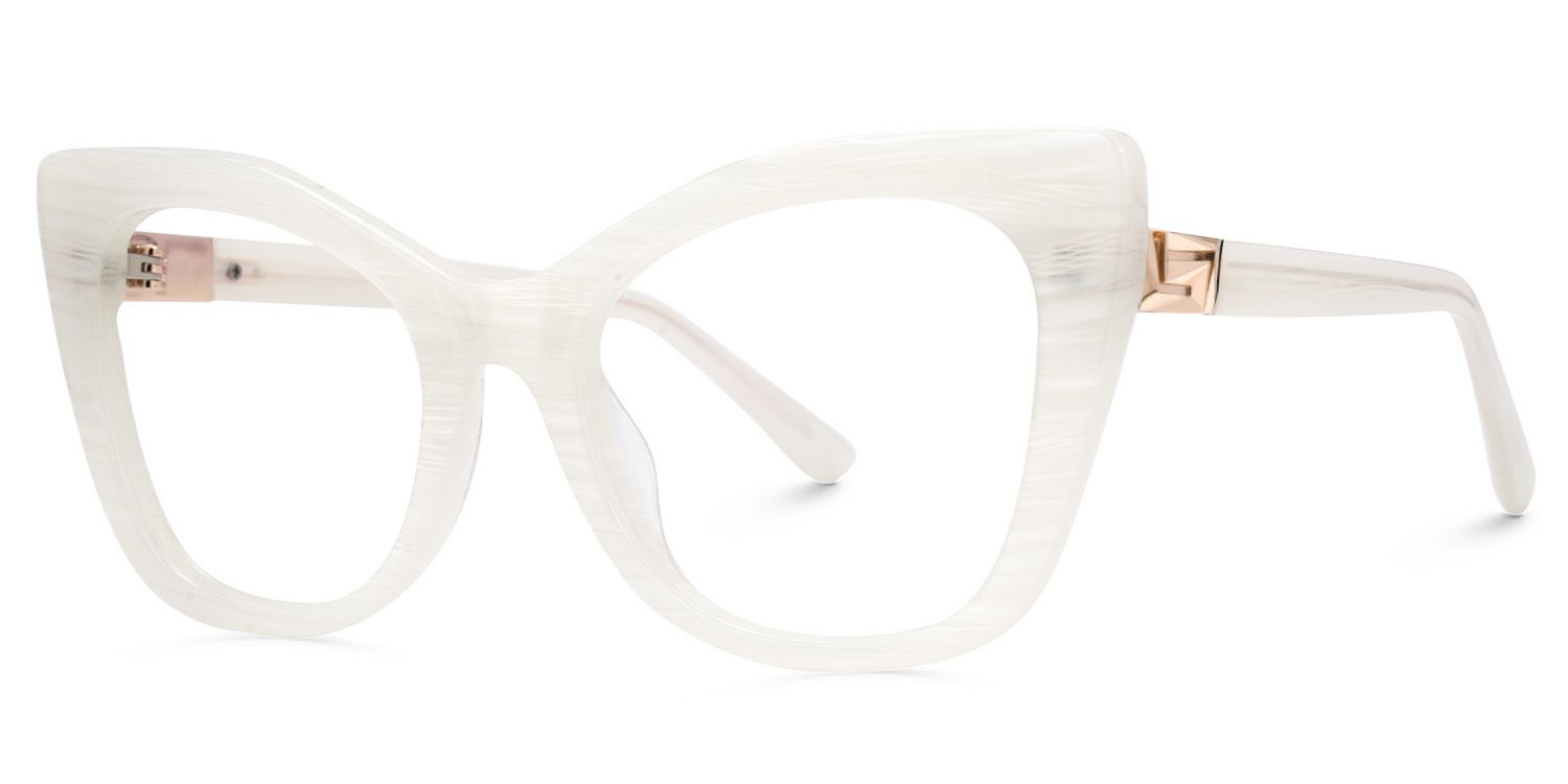 Vela Cateye White Designer Glasses on Sale | ZEELOOL Canada1